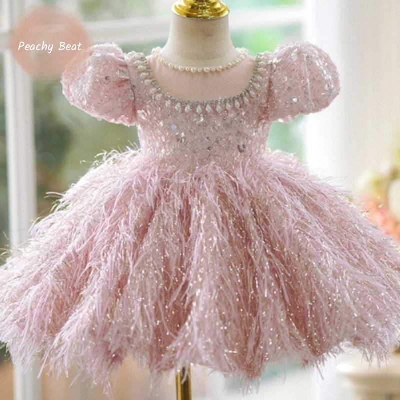 Baby Clothing For Girls - Fashion Baby Girl Princess Sequins Feather