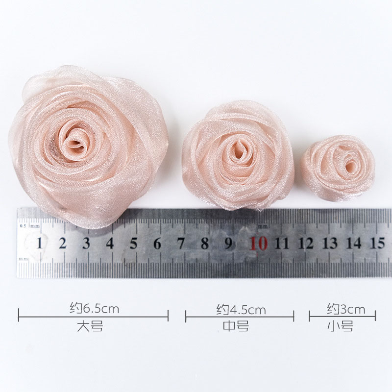 3-4.5cm Organza Snow Rose Head - Baby Clothing Designer review and price