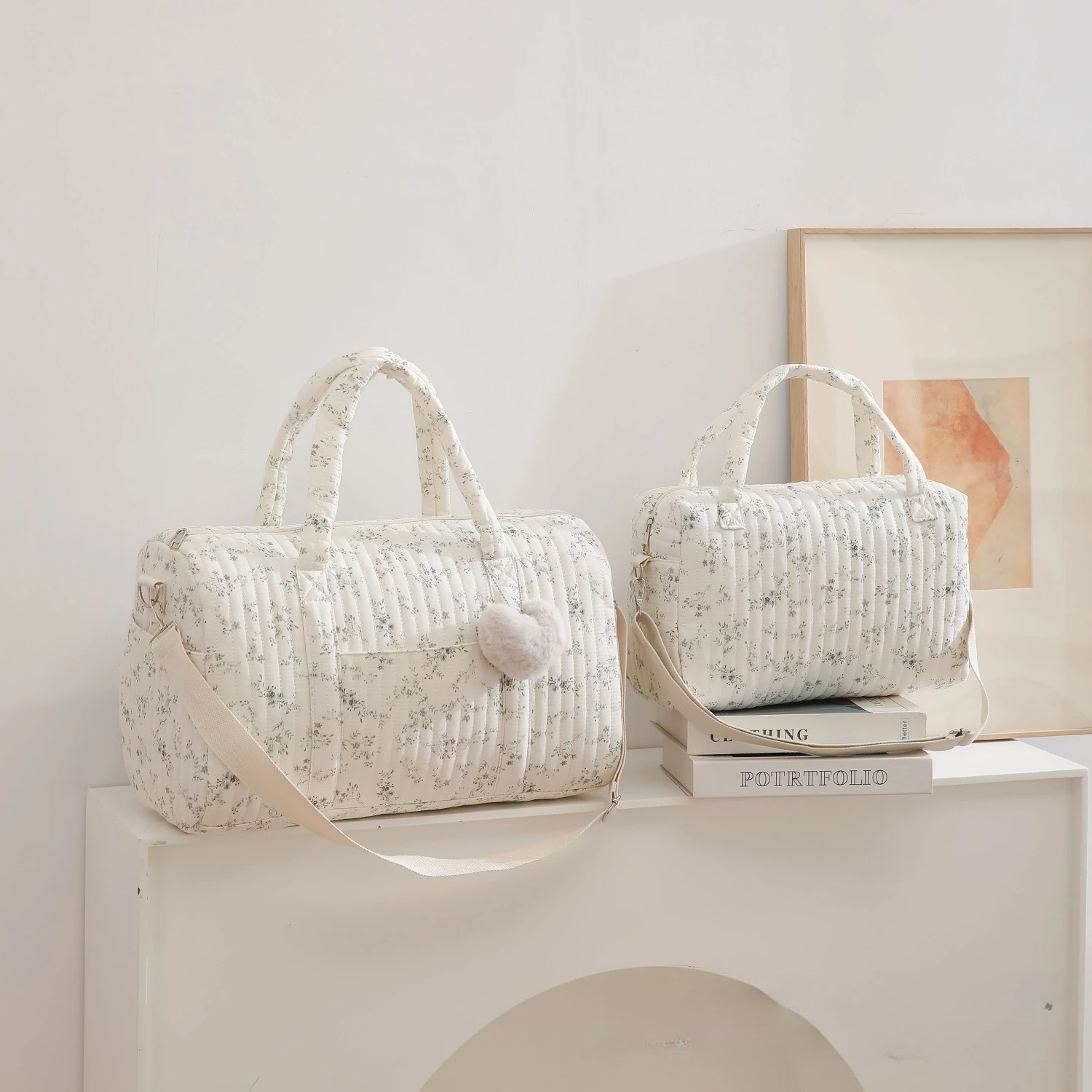 Embroidery Floral Mommy Bag La - Baby Clothing Hamper review and price