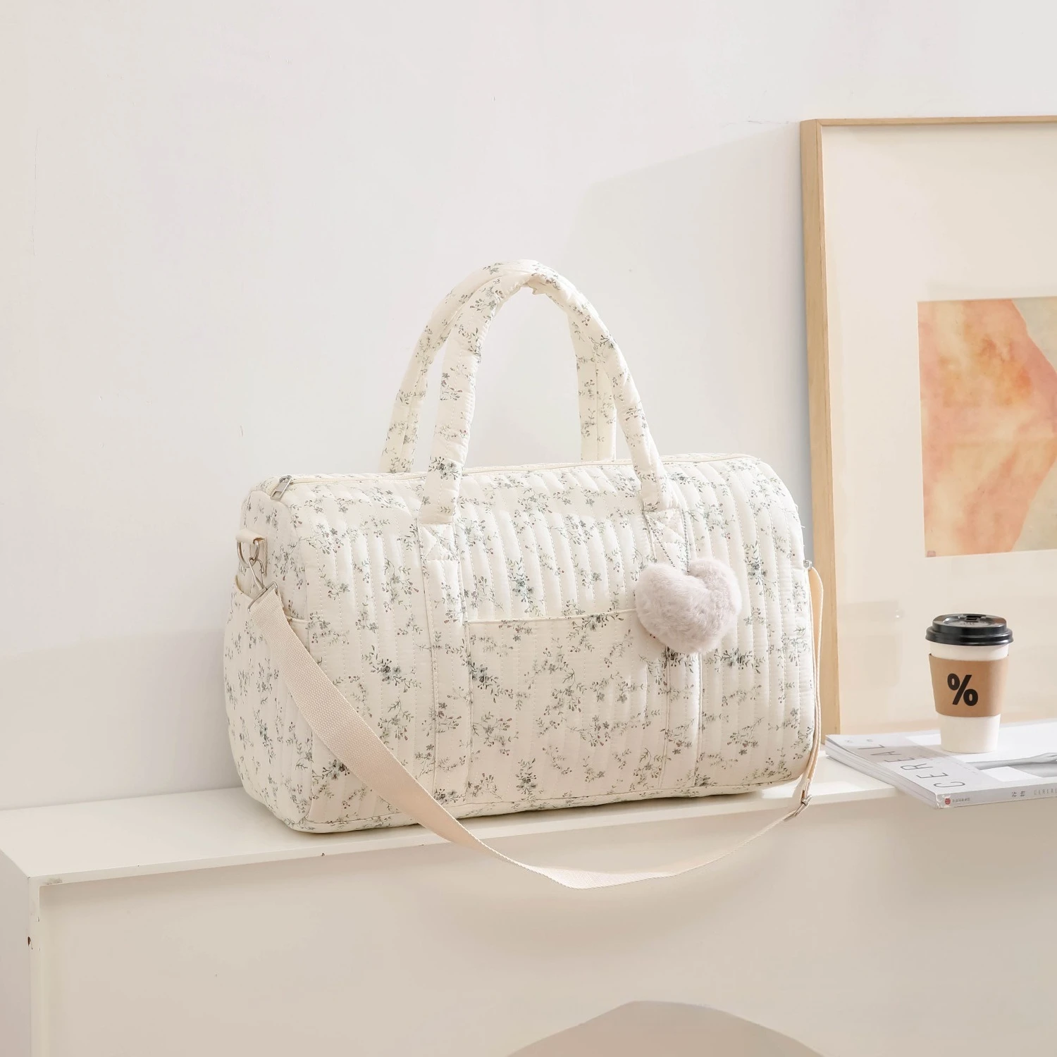 Embroidery Floral Mommy Bag La - Baby Clothing Hamper review and price