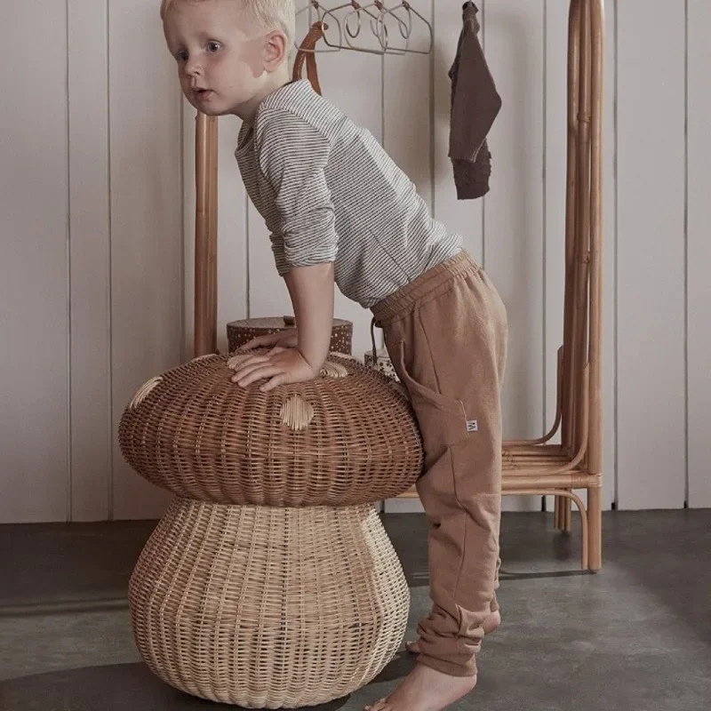 Nordic Wind Rattan Woven Mushr - Baby Clothing Hamper review and price