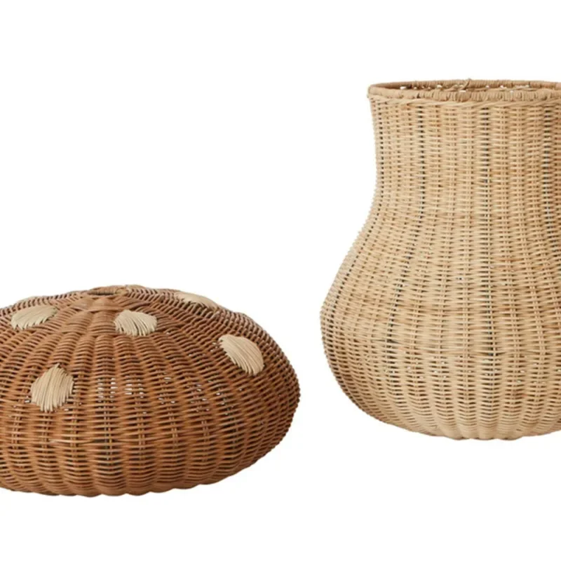 Nordic Wind Rattan Woven Mushr - Baby Clothing Hamper review and price