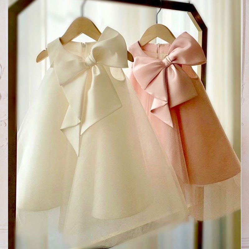 Summer Big Bow Baby Girl Dress - Baby Clothing For Girls review and price