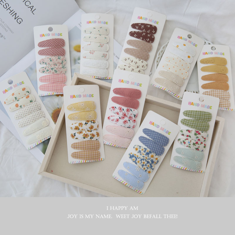 6pcs Fabric Hair Clips Flower  - Baby Clothing Material review and price