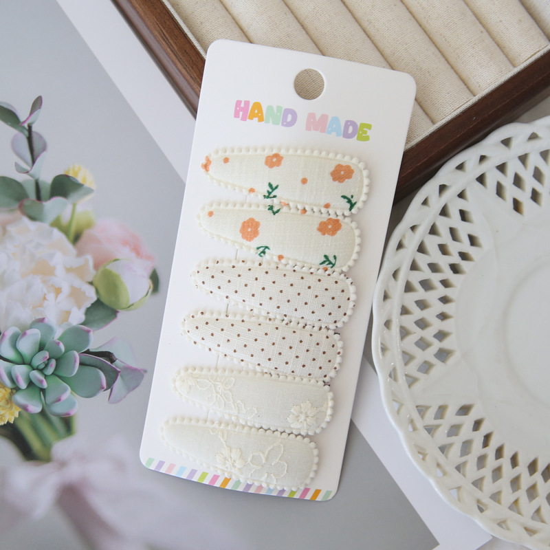 6pcs Fabric Hair Clips Flower  - Baby Clothing Material review and price